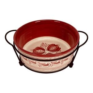 Vintage Temp-Tations presentable Ovenware by Tara - Folk Art 1.5 qt.